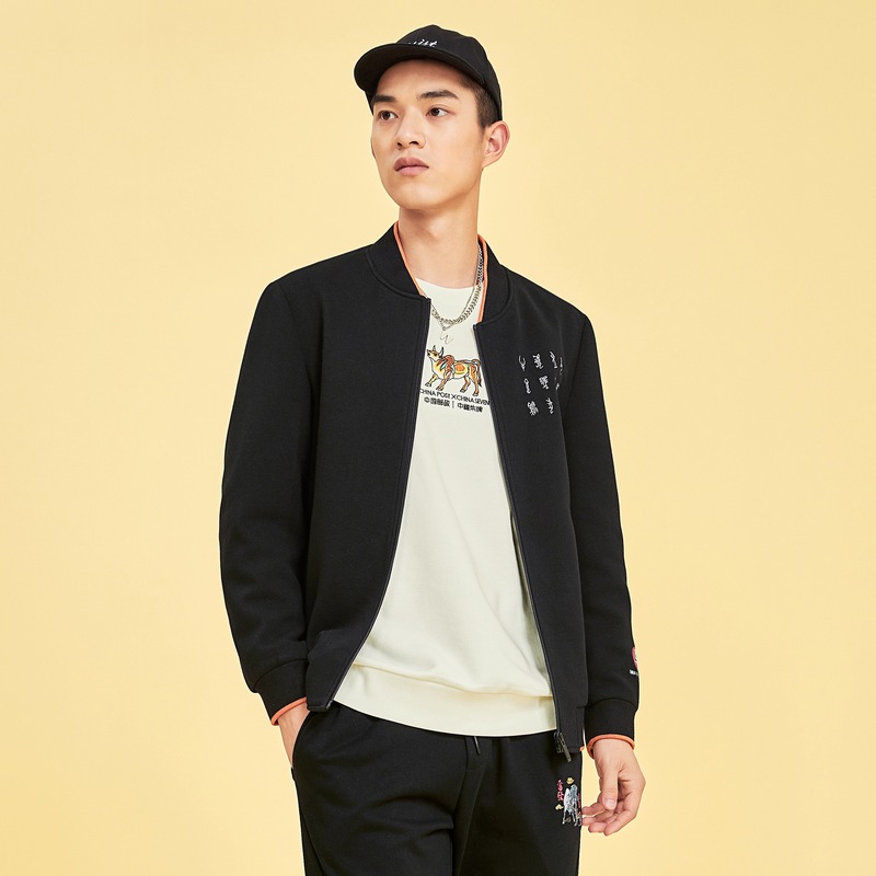 中国邮政联名柒牌男装清仓风衣春秋风衣时尚潮流休闲青年茄克外套