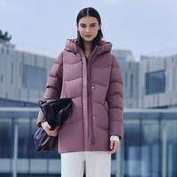 坦博尔羽绒服女中长款连帽休闲妈妈款加厚外套510506D 紫罗兰 1