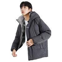 唐狮冬季绒短款连帽内里撞色羽绒服男潮牌面包服厚外套