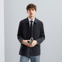 【防风风衣】柒牌清仓风衣外套男秋冬商务休闲中青年无缝翻领夹克 黑色 2XL