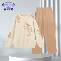 安莉芳（Embry Form）【宋轶同款玫瑰衣】半边绒女士睡衣秋冬加厚保暖家居服套装女款 原色BGE 2XL