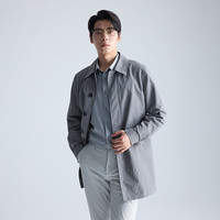 【仿棉微皱】利郎青年商务风衣2025秋季商务休闲弹力风衣外套男 中灰 160