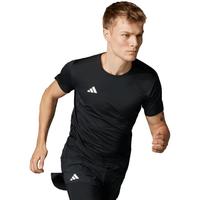 adidas修身跑步运动上衣圆领短袖T恤男装夏季阿迪达斯 黑色 M