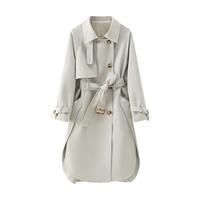 奈格薇儿小个子设计感风衣女春秋2025高级感中长款工装风外套