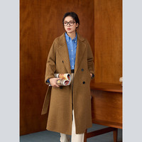 奈格薇儿 naegvrre 小个子美拉德双面呢大衣女2024年秋冬赫本风长款毛呢外套