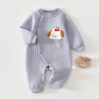 婧麒（JOYNCLEON）新生婴儿连体衣秋冬款宝宝夹棉衣服纯棉哈衣爬服小月龄外出服