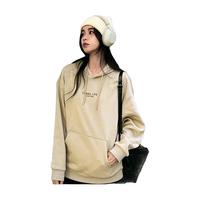 骆驼（CAMEL）加绒连帽套头卫衣保暖男女同款 C33CAVL6036 淡卡其 M 6036，淡卡其，【男女同款】