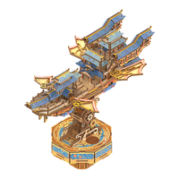 同趣流云飞舸拼装传动模型积木玩具电动船舰拼图摆件高难度男 流云飞舸【机械传动模型】