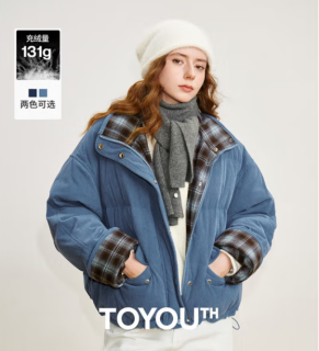 TOYOUTH 初语 90绒 两面 羽绒服 复古灯芯绒