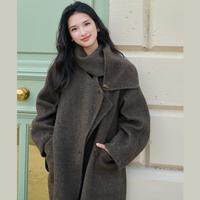Artka 阿卡 无补臻选好料 羊毛驼绒毛】围巾款双面呢子大衣女中长款毛呢外套