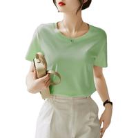 【季末特价款】韩版夏季纯色时尚简约设计感小众圆领短袖T恤女