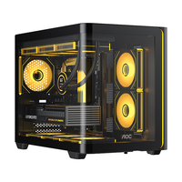 AOC震天弓CG355黑色 MATX台式电脑海景房机箱 一体式曲面弯玻/360水冷/ARGB灯带/左右分仓/快拆设计