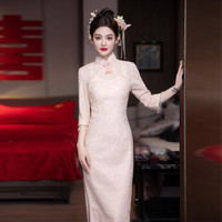 红舍 新中式女长袖旗袍 HS240743