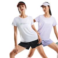 XTEP特步运动短袖女训练跑步透气T恤短T反光上衣半袖