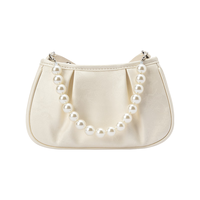 森马（Semir）包包斜挎包女2024新中式褶皱饺子包优雅串珠国风单肩包潮 奶白10501 均码