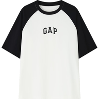 Gap 盖璞 男女宽松撞色插肩袖短袖T恤 544461 白色 L