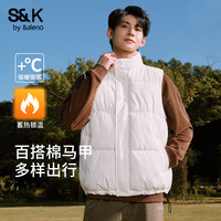 班尼路S&K系列男士棉感马甲男2025冬季加绒加厚棉服背心潮LF 白（纯色） 2XL