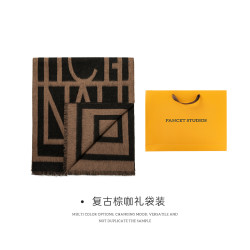 凡饰 FANCET 围巾女冬季轻奢羊绒羊毛围脖加厚保暖美拉德色披肩生日礼物