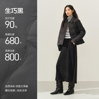 【轻薄奶布丁】太平鸟衬衫式羽绒服女25新女士保暖内搭短外套* XS