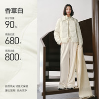 【轻薄奶布丁】太平鸟衬衫式羽绒服女25新女士保暖内搭短外套* L