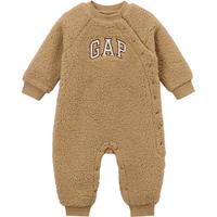 盖璞 Gap婴儿秋季logo仿羊羔绒连体衣抓绒儿童装爬服642937