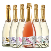 mulla 慕拉 甜型起泡酒 6瓶*750ml套组(苹果味+荔枝味+经典味+草莓味+玫瑰味+蜜桃味)