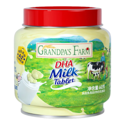 爷爷的农场 DHA牛乳奶片60g高钙无添加白砂糖儿童营养零食 DHA牛乳奶片