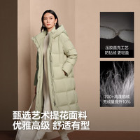 波司登（BOSIDENG）2590鹅绒羽绒服女过膝长款经典商务连帽保暖外套B250244174 雲山绿|4920 S 160/84A 体重约100-110斤