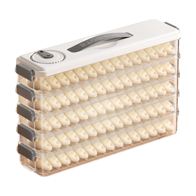 佳帮手 窄缝饺子盒冷冻食品级饺子盒京东自营速冻馄饨水饺收纳盒5层