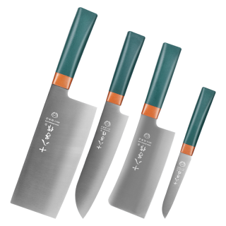 十八子作 阳江刀具套装40Cr13不锈钢菜刀 厨色四件套刀S2020-3