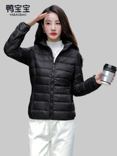 YBB/鸭宝宝轻薄羽绒服女士2025年秋冬短款保暖休闲时尚鸭绒外套