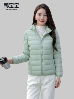 YBB/鸭宝宝轻薄羽绒服女士2025年秋冬短款保暖休闲时尚鸭绒外套 M