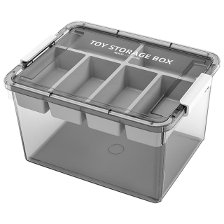 今日必买：禧天龙 玩具收纳盒双层分格30L 大号烟熏灰