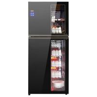 金柏顿消毒柜家用立式高温消毒柜商用厨房碗柜大容量碗筷餐具茶杯消毒柜双门机器免沥水臭氧二星光波烘干 380升6层立式微雕木纹/数码触控/上臭氧/下高温