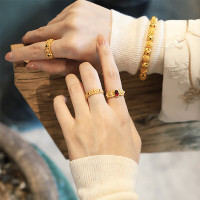 CHJ JEWELLERY 潮宏基 黄金戒指  臻金十二颜 SRG30005468 约4.4g