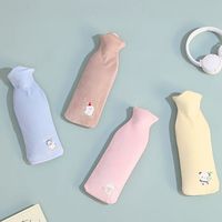 乐雪儿 长条型暖水袋 热水袋 480ml 蓝色鸭子布套款+内胆 可拆洗 热敷理疗专用