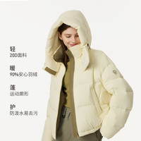 坦博尔 泡芙羽绒服女短款可脱卸帽保暖保暖外套TB5530328D 黑色 XS (155)