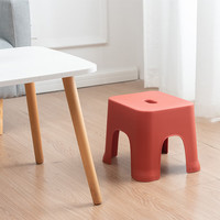 好尔 小凳子 浴室客厅厨房排排凳 塑料凳子 矮凳 砖红色