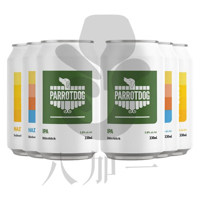 鹦鹉犬 鸟瞳/酷毙IPA/黄雀 浑浊IPA啤酒组合 330ml*6罐 新西兰进口