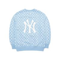 MLB 男女套头复古长袖卫衣运动休闲宽松老花圆领时尚MTM02 纽约洋基队/浅蓝色 XS