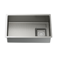 九牧(JOMOO)蜂窝纳米抗刮抗菌窄边水槽大单槽厨房洗菜盆70*43抽拉龙头02379