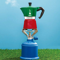 Bialetti比乐蒂经典三色旗摩卡壶意式美式咖啡机家用手冲咖啡壶 时尚 3杯份+经典浓醇