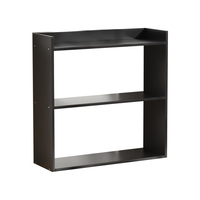 HMJIA书架桌上桌面置物架多层办公桌文件学习收纳架储物架子 三层黑色