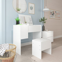 HMJIA S-909W梳妆台 现代简约卧室书桌一体柜