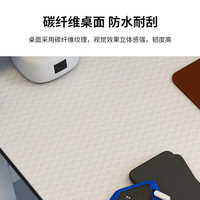 雅美乐电脑桌台式家用电竞碳纤维桌 简约书桌学习桌游戏桌卧室桌子白色 碳纤维升级款带书架白色120x60cm