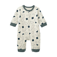 千趣会 婴幼儿秋装连体衣纯棉舒适长袖落肩袖男女宝宝爬服包屁衣