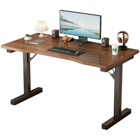 景彩电脑桌台式办公桌子书桌学习桌电竞桌加厚加固款JZ39胡桃色1.2米