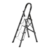 格美居梯子家用折叠梯加厚加宽铝合金人字梯小楼梯步梯 黑白色五步梯 升级加厚航空铝材 黑白色5步