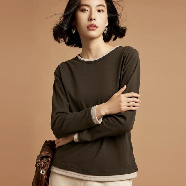 雾道 CANTO MOTTO 秋冬休闲保暖上衣女式圆领打底衫