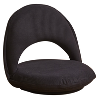 家逸（JIAYI）懒人沙发旋转榻榻米折叠座椅床上靠背椅地上坐垫卧室飘窗沙发椅 亲肤灯芯绒-黑色【360度旋转】